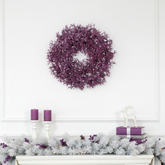 Couronne de Noël de Branchages Artificiels Violets