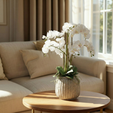 Orquídea artificial en maceta de barro H63