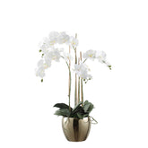 Composition d'Orchidée Artificielle avec vase doré Grand Format