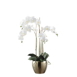 Artificial Orchid Arrangement with Gold Vase Large Size