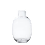 Transparent Round Vase with Narrow Neck