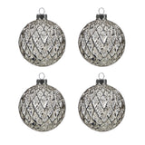 Set of 4 glittery Christmas balls