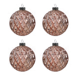 Set of 4 glittery Christmas balls