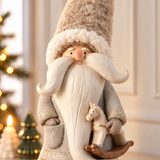 Figurine Père Noël Play 45 cm gris, décoration de Noël à poser, focus produit, Sia Deco