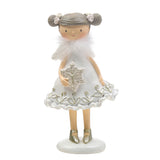 Christmas Figurine Girl with Snowflake Angel