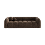 Canapé 3 places Haussmann en velours texturé, coloris brun expresso, hauteur 68 cm, packshot fond blanc, Sia Deco