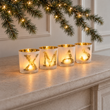 Photophores de Noël Xmas blanc en verre, photo d'ambiance