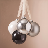 Coffret de 12 Boules de Noël Gris