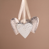 Suspension de Noël Coeur en Métal 16 cm Argenté