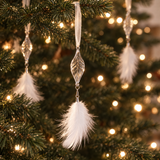 Suspension de Noël Plumes blanc en plumes, photo d'ambiance