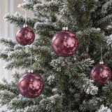 Boule de Noël Kaléidoscopique, violet, 8 cm, photo d'ambiance, Sia Deco