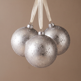 Boule de Noël Pailletée et Mat Grand Format Gris