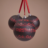 Boule de Noël Graphique Merry Christmas Rouge