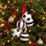 Boules de Noël Graphiques 6 Cm Set de 6 noir et blanc en verre, photo d'ambiance