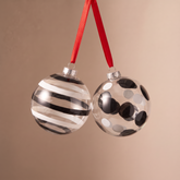 Boules de Noël Graphiques Transparentes Noir