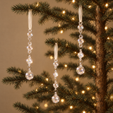 Suspension de Noël Perles irisées transparent en verre soufflé, photo d'ambiance