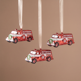 Suspension de Noël Pop Camion de Pompier Rouge