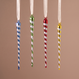 Suspensions de Noël Pop Glaçons Set de 4 jaune en verre soufflé, packshot fond beige