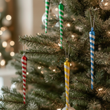 Suspensions de Noël Pop Glaçons Set de 4 jaune en verre soufflé