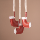 Suspension de Noël en Cuir Bottine rouge