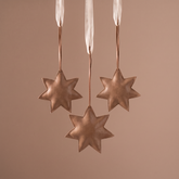 Suspension de Noël en Cuir Étoile 13 cm marron