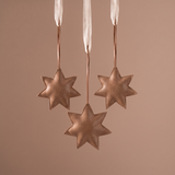 Suspension de Noël en Cuir Étoile 13 cm marron