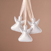 Suspension de Noël en Cuir Ange argenté