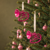Suspension de Noël Pop Tuba rose en fer, photo d'ambiance