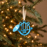 Suspension de Noël Pop Cor de Chasse, bleu, 6 cm, photo d'ambiance, Sia Deco