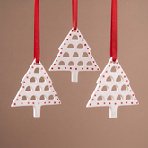 Suspension de Noël Sapin Lappi Points Rouges blanc