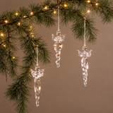 Suspensions de Noël Petits Anges transparent en verre, photo d'ambiance
