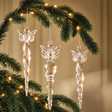 Suspensions de Noël Anges transparent en verre, photo d'ambiance