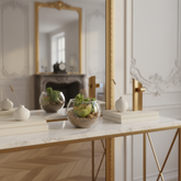 Echeveria succulenta in terrario rotondo