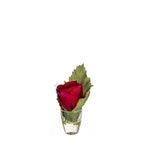 Rose with leaf in water illusion