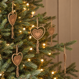 Suspension de Noël Natura Coeur en Bois 11 cm beige en bois, photo d'ambiance