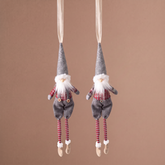 Suspensions Figurines Pères Noël Olaf rouge et gris