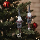 Suspensions Figurines Pères Noël Olaf Set de 2 rouge et gris en résine