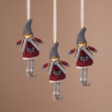 Suspension Figurine de Noël Fillette Olaf rouge