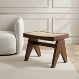 Tao oak and rattan stool