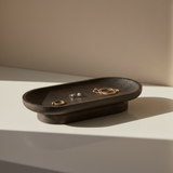 Bandeja decorativa ovalada de ébano