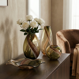 Vaso in vetro soffiato olivina 25 cm