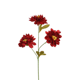 Tallo de dalia con 3 flores, 63 cm