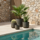 4 Cache-Pots Terra marron granito