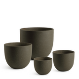 4 Cache-Pots Terra arrondis marron granito