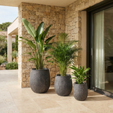 3 Cache-Pots Zen motif losanges gris