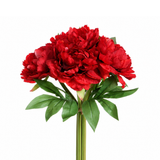 Bouquet de Pivoines 35 cm rouge, bouquet de fleurs artificielles, packshot fond blanc, Sia Deco