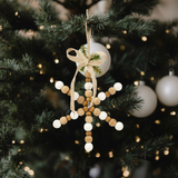 Copo de nieve madera suspensión navideña h10