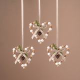 Suspension de Noël Coeur Natura 11 cm Beige