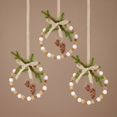 Suspension de Noël Cercle Natura 13 cm Beige