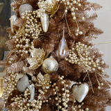 Tallo Nochebuena con purpurina NOEL